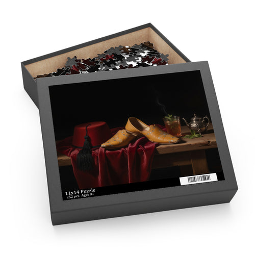 Still Life Puzzle — Vintage Yellow Shoes on Table (120/252/500-Piece)