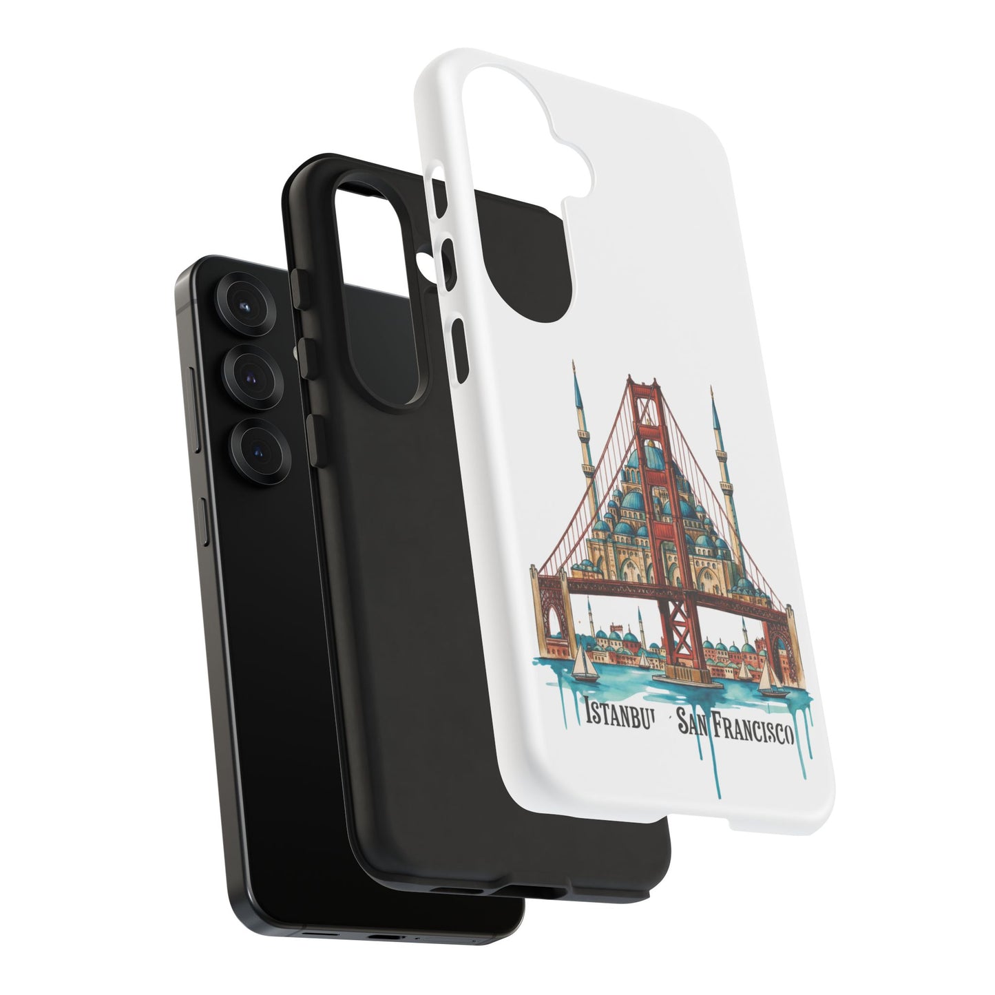 City Bridge Phone Case — Istanbul × San Francisco Illustrated Travel Design