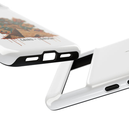 Cairo × London Phone Case — Vintage Mosaic Pyramids & Big Ben Travel Design