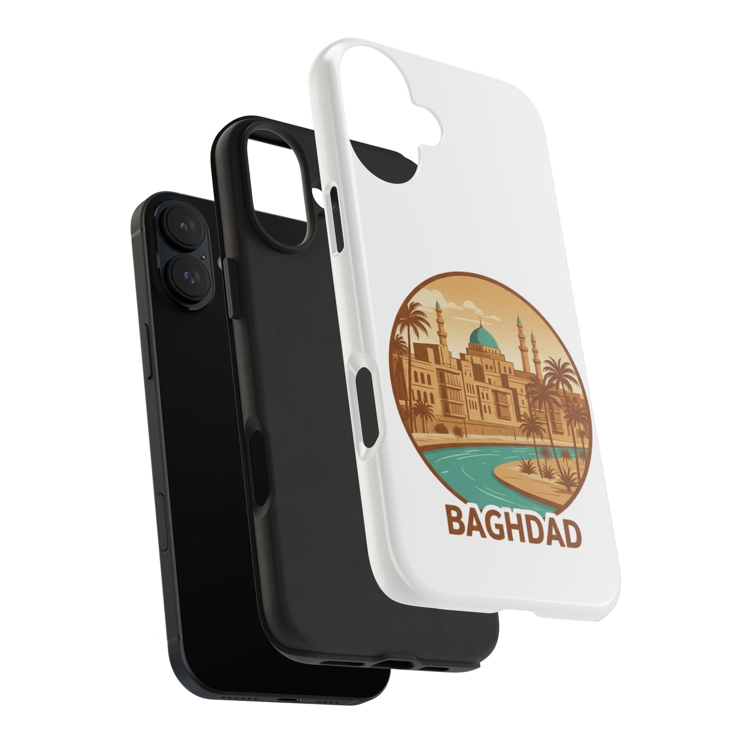 Baghdad Illustrated Tough Phone Case — Vintage Middle East Cityscape Protective Cover