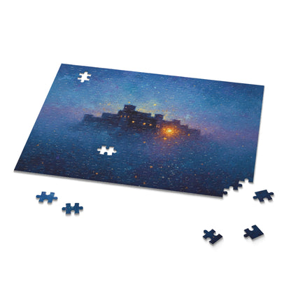 Mystic Castle at Dusk Puzzle — Atmospheric Night Sky Jigsaw (120/252/500 pcs)