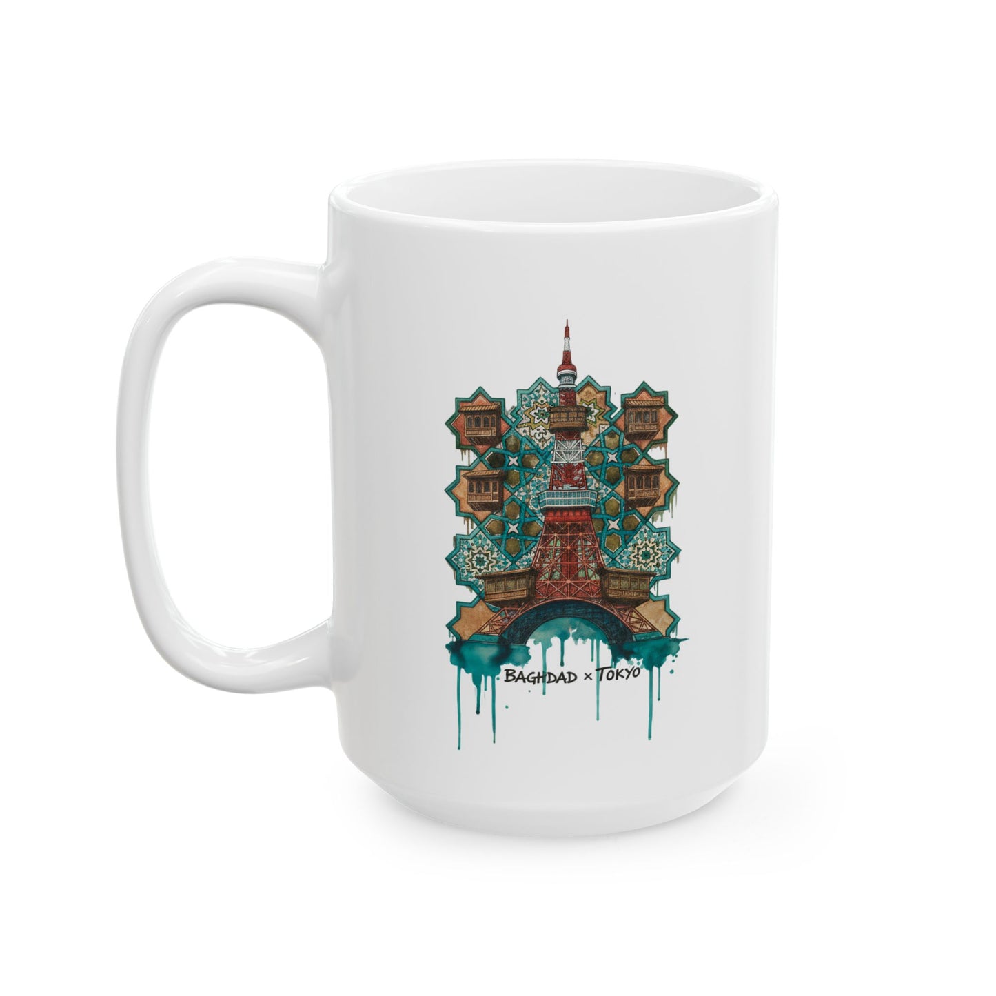 Mug en céramique Tokyo Landmark — Motifs illustrés de la pagode Asakusa et du Senso-ji (325 ml, 445 ml)