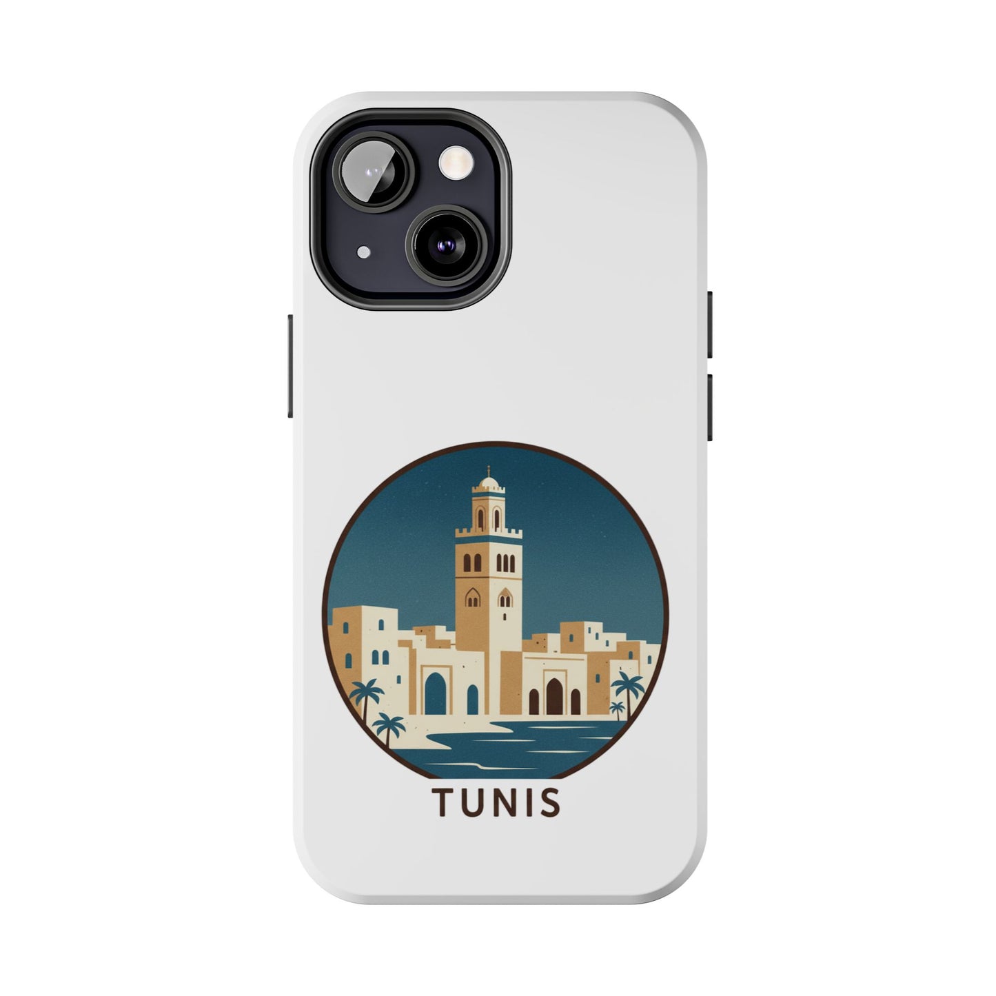 Coque de téléphone motif paysage urbain de Tunis — Coque de protection résistante pour iPhone