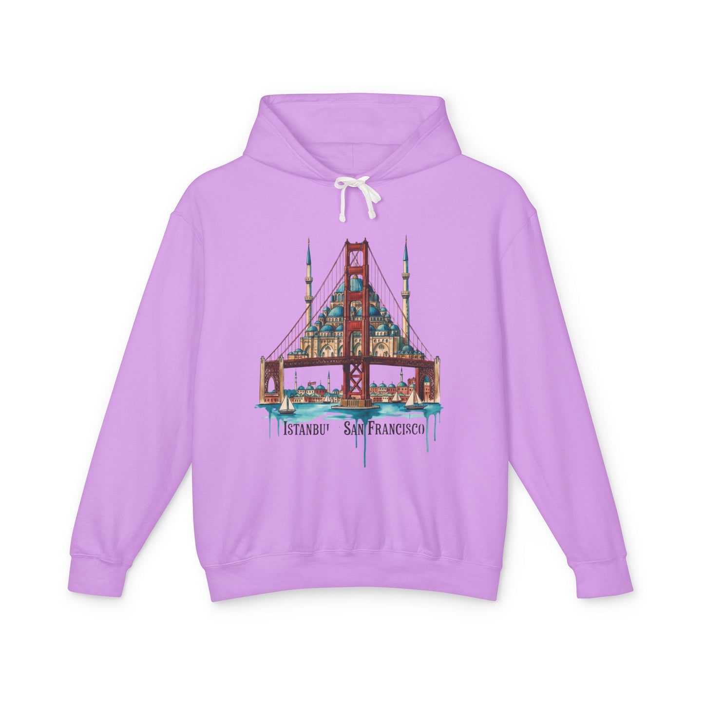 Istanbul × San Francisco Bridge Hoodie — Travel Cityscape Graphic Sweatshirt