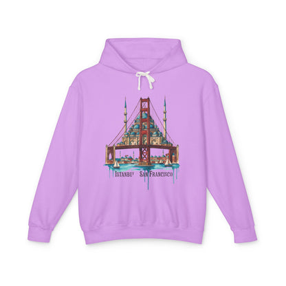 Istanbul × San Francisco Bridge Hoodie — Travel Cityscape Graphic Sweatshirt