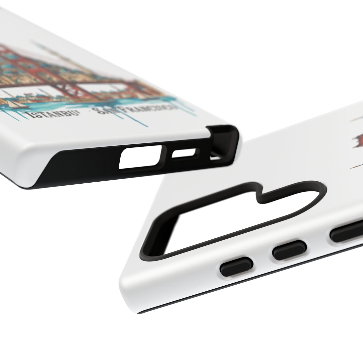 City Bridge Phone Case — Istanbul × San Francisco Illustrated Travel Design