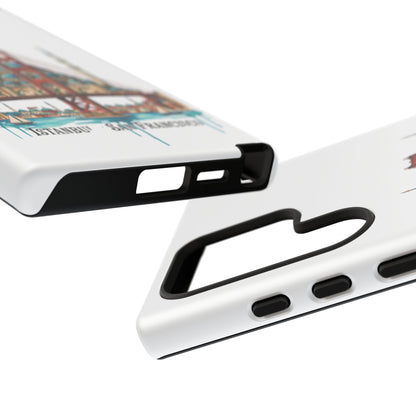 City Bridge Phone Case — Istanbul × San Francisco Illustrated Travel Design