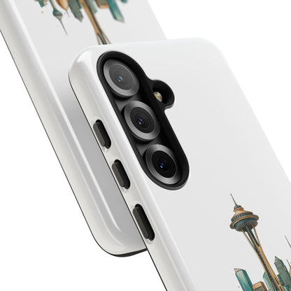 Coque de téléphone résistante Doha x Seattle Skyline — Protection pour téléphone inspirée de la ville