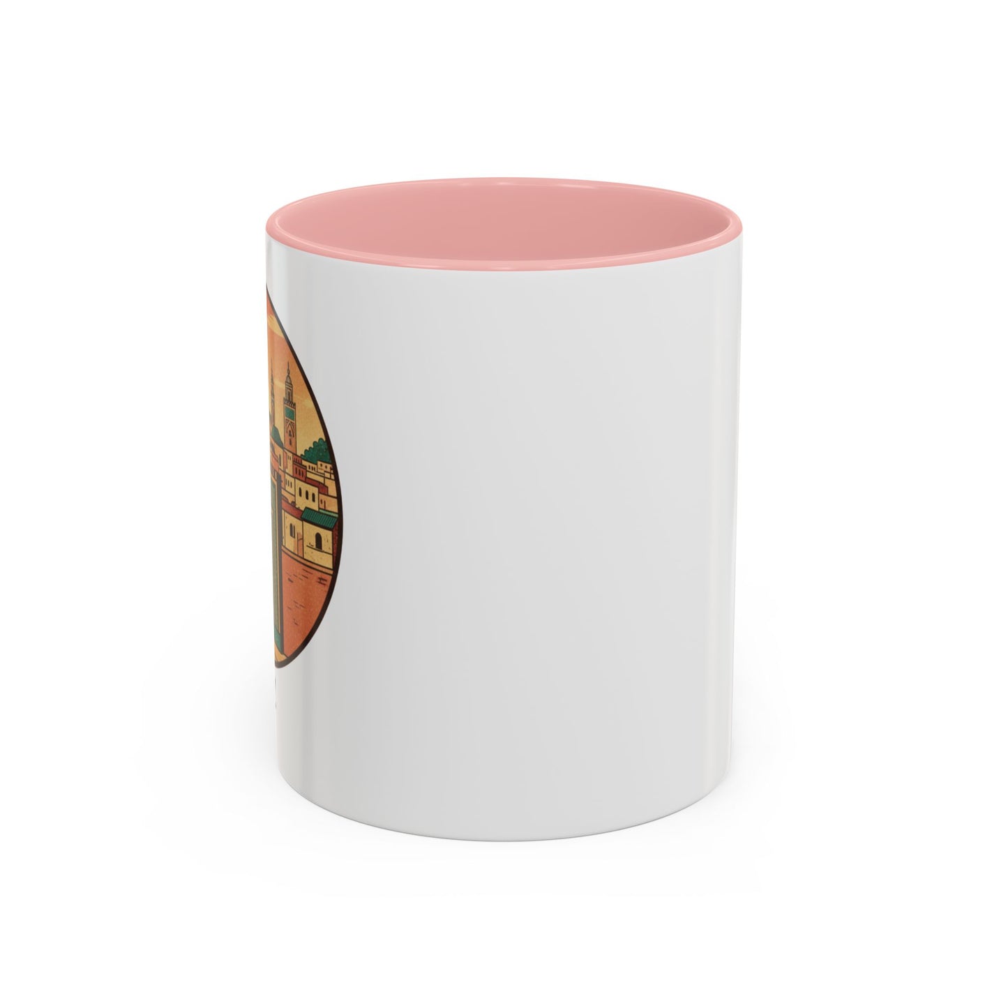 Mug à café Fez Landmark Accent — Souvenir de voyage représentant un paysage urbain marocain (11/15 oz)
