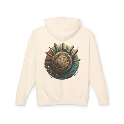Hoodie — Retro Futuristic City Planet Graphic Hooded Sweatshirt