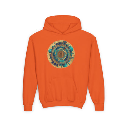 Youth Hoodie with Vintage Aztec Compass Graphic
