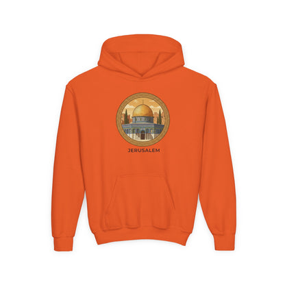 Jerusalem Dome Youth Hoodie – Vintage Dome of the Rock Graphic