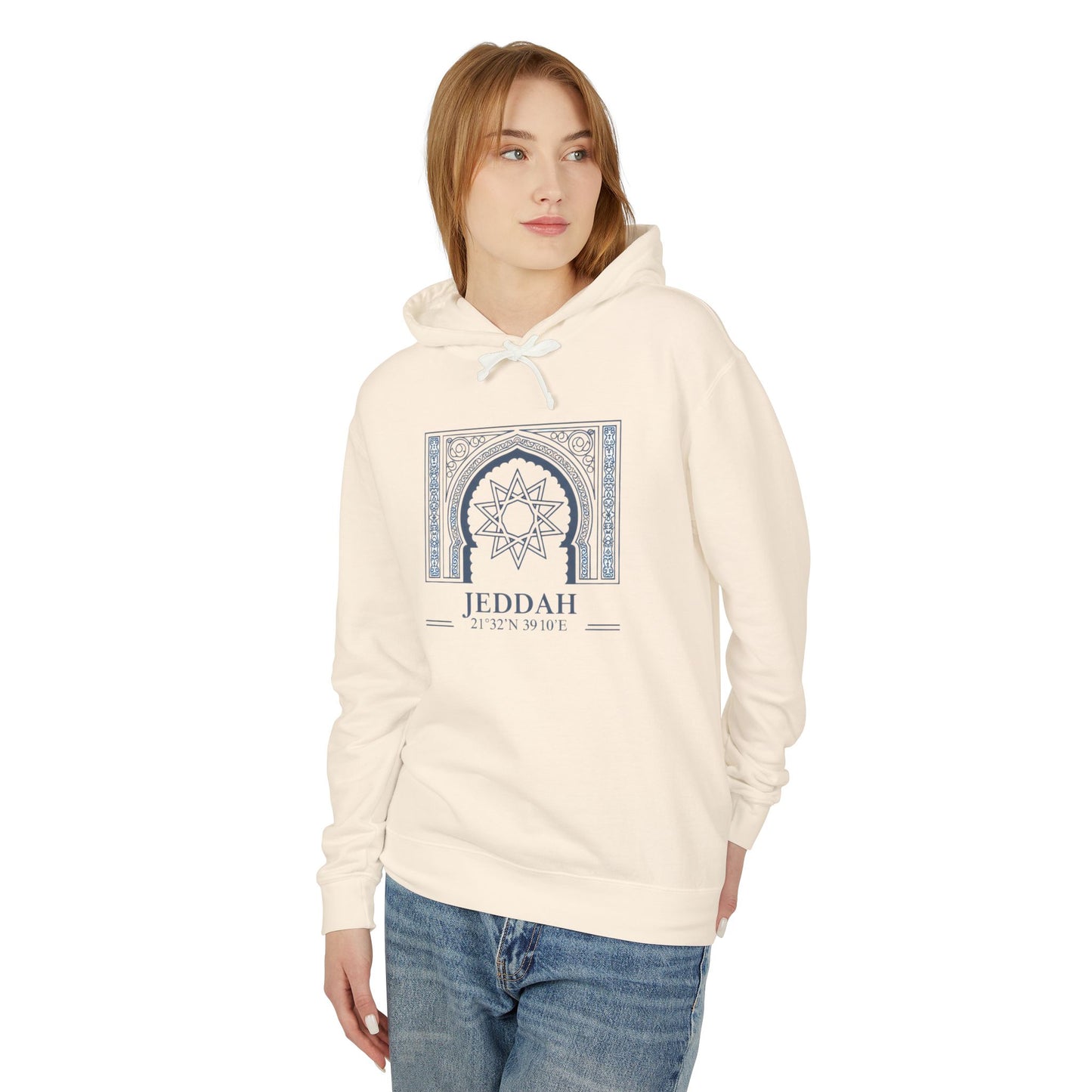 Jeddah Architectural Mandala Hoodie — Middle Eastern Travel Souvenir Sweatshirt