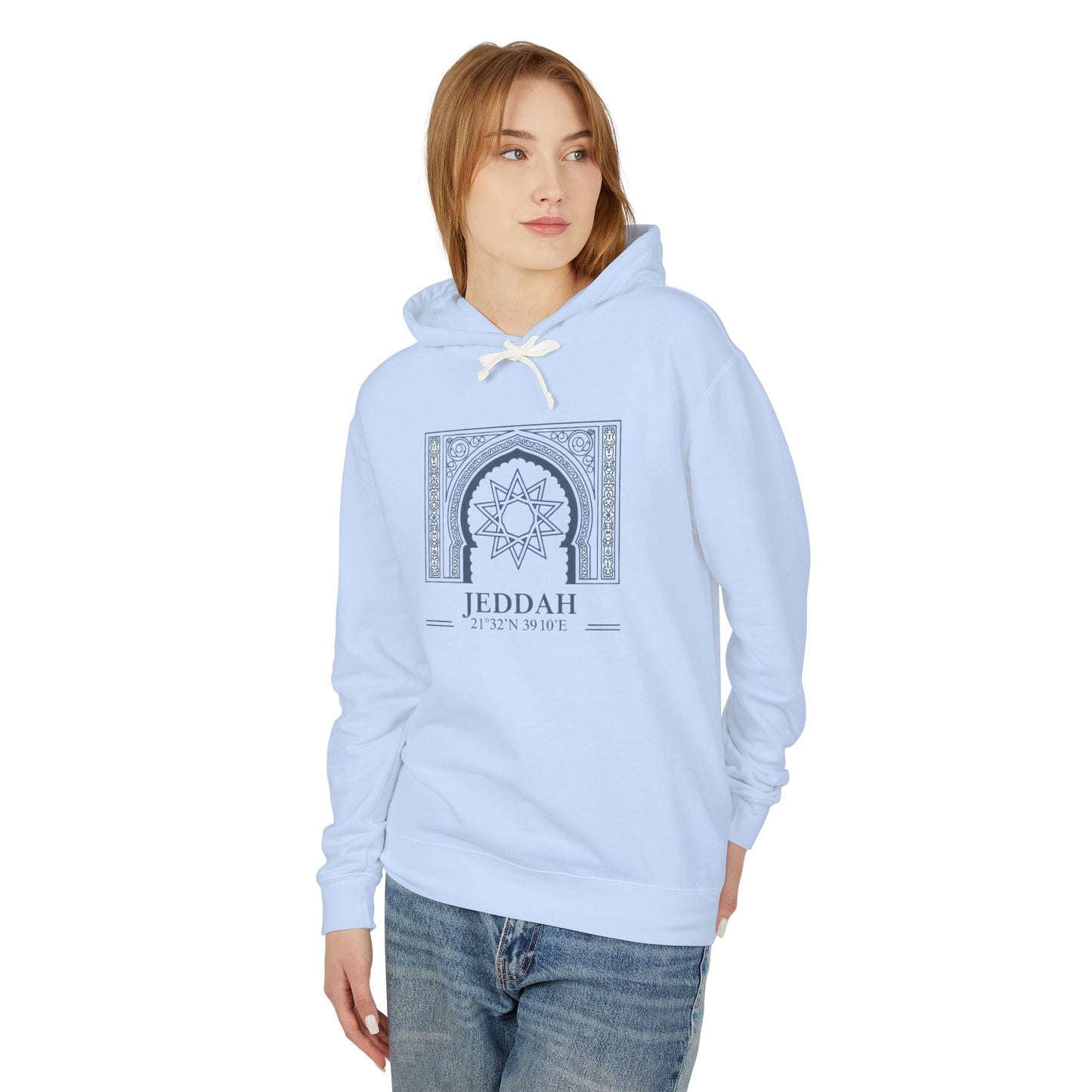 Jeddah Architectural Mandala Hoodie — Middle Eastern Travel Souvenir Sweatshirt