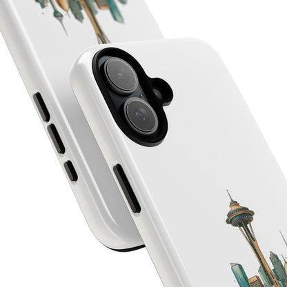Coque de téléphone résistante Doha x Seattle Skyline — Protection pour téléphone inspirée de la ville