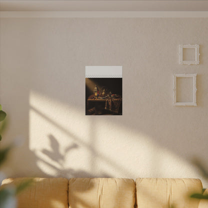 Oriental Still Life Canvas — Vintage Brass Teapot & Lantern Wall Art