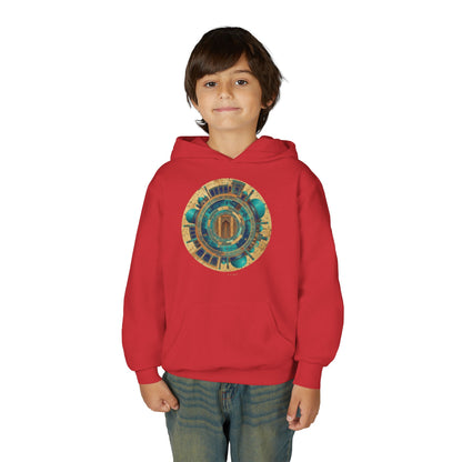 Youth Hoodie with Vintage Aztec Compass Graphic