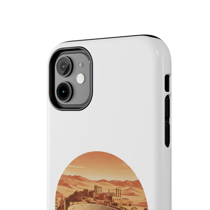 Amman Coliseum Tough Phone Case — Vintage Desert Cityscape Protective Cover