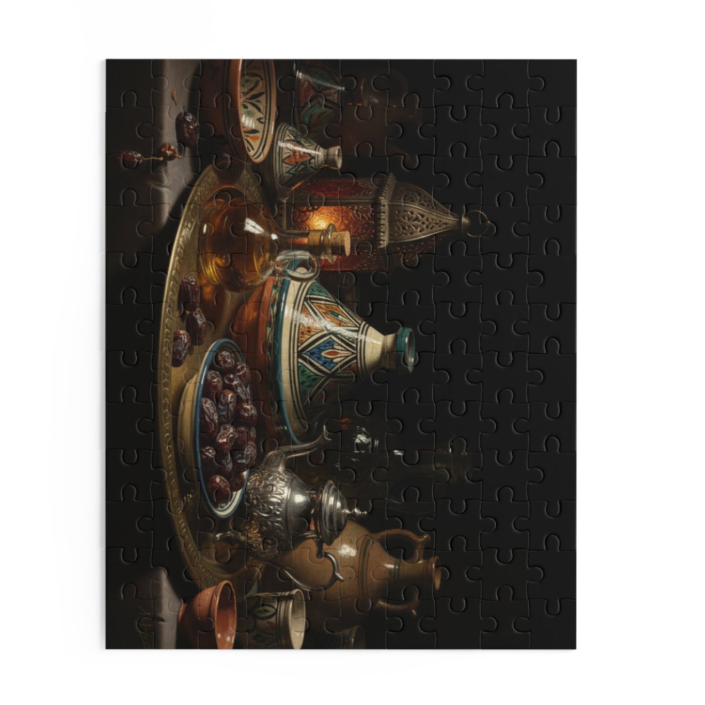 Moroccan Tea & Dates Jigsaw Puzzle — 500/252/120-Piece Still Life Puzzle