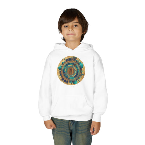 Youth Hoodie with Vintage Aztec Compass Graphic