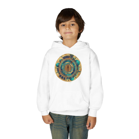 Youth Hoodie with Vintage Aztec Compass Graphic