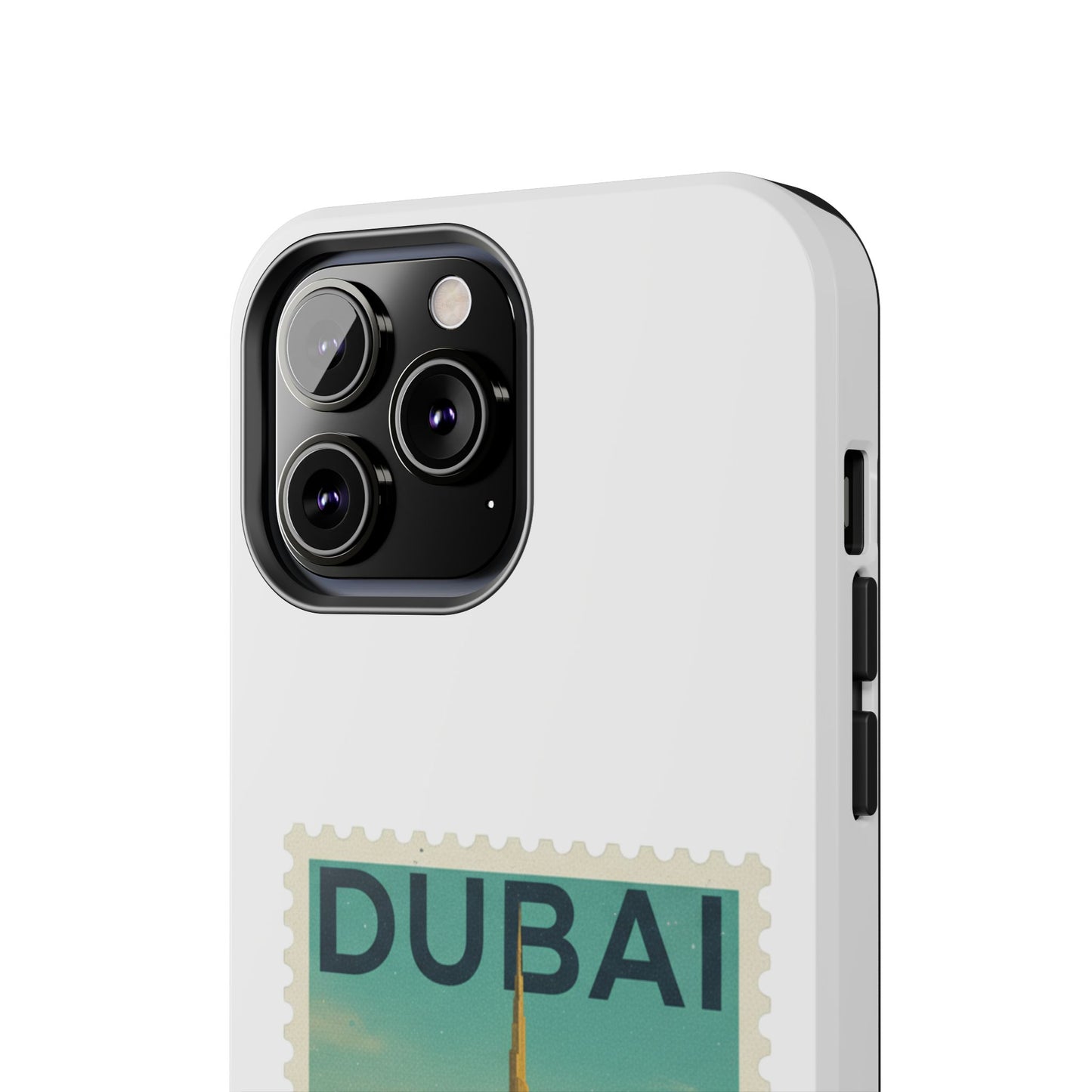 Coque de téléphone motif timbre-poste de Dubaï — Coque iPhone résistante inspirée du voyage