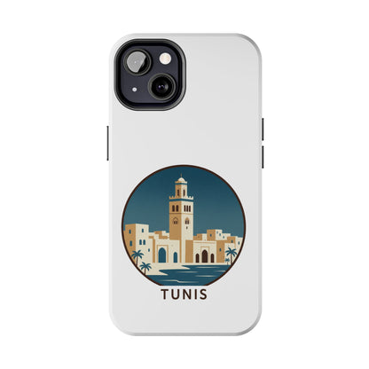 Coque de téléphone motif paysage urbain de Tunis — Coque de protection résistante pour iPhone
