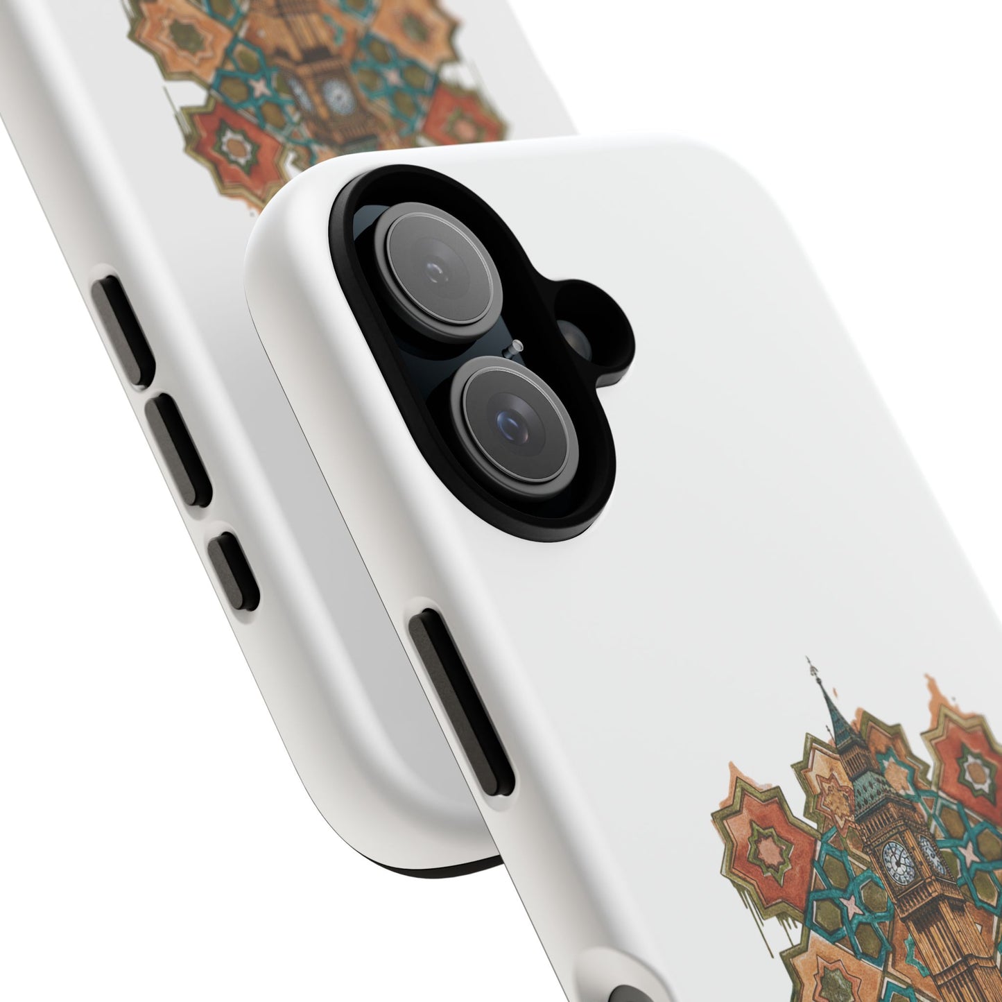 Cairo × London Phone Case — Vintage Mosaic Pyramids & Big Ben Travel Design