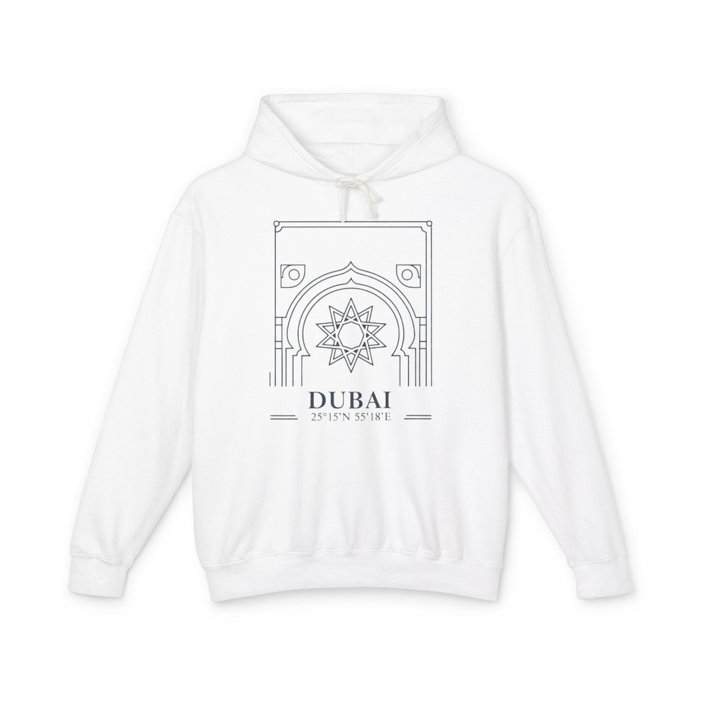 Dubai Architectural Hoodie — Minimal Line Art Travel Sweatshirt