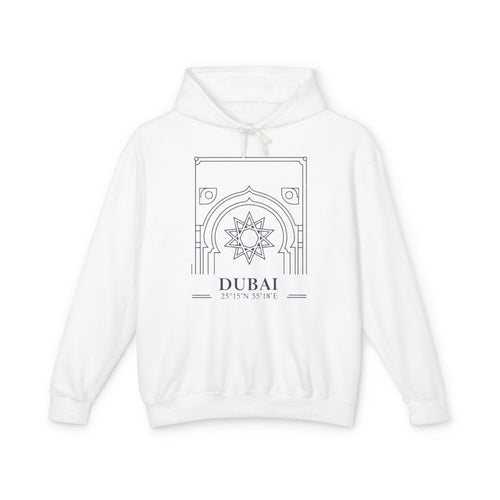 Dubai Architectural Hoodie — Minimal Line Art Travel Sweatshirt