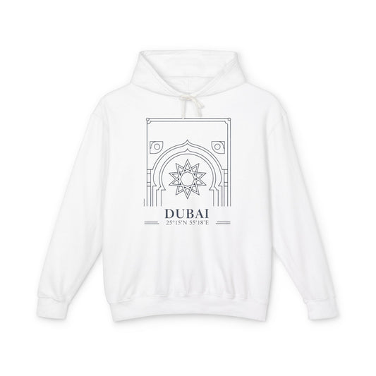 Dubai Architectural Hoodie — Minimal Line Art Travel Sweatshirt