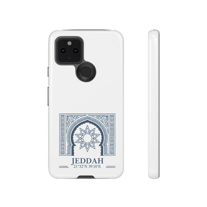 Jeddah Coordinates Phone Case — Blue Islamic Arch Travel Souvenir