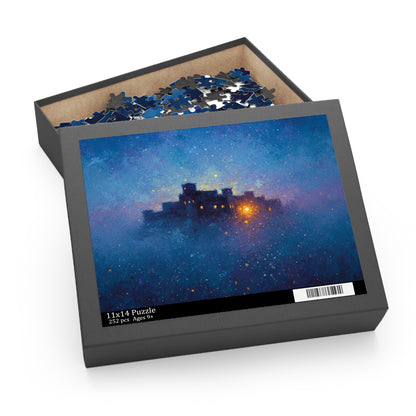 Mystic Castle at Dusk Puzzle — Atmospheric Night Sky Jigsaw (120/252/500 pcs)