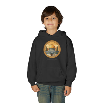 Jerusalem Dome Youth Hoodie – Vintage Dome of the Rock Graphic