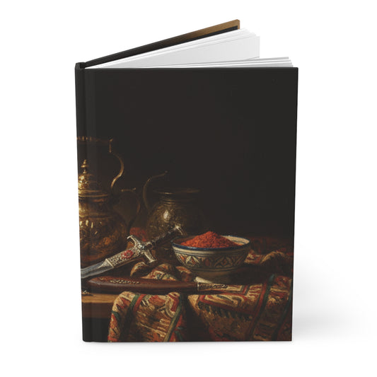 Moroccan Lantern Still Life Hardcover Journal — Vintage Spice Market Notebook