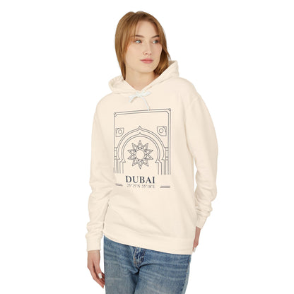 Dubai Architectural Hoodie — Minimal Line Art Travel Sweatshirt