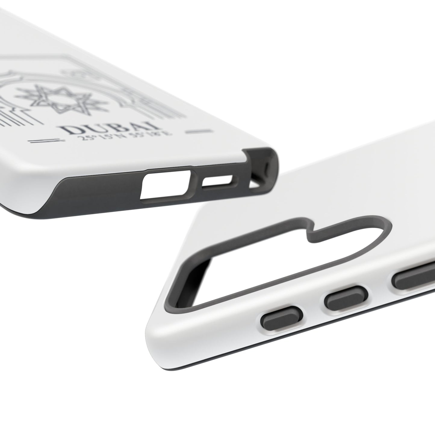 Dubai Architectural Phone Case — Minimal Souvenir Travel Design with Coordinates