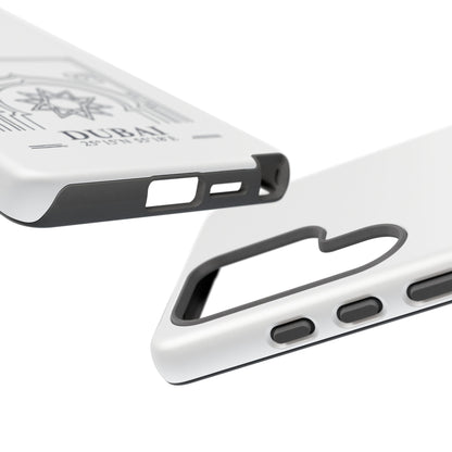 Dubai Architectural Phone Case — Minimal Souvenir Travel Design with Coordinates