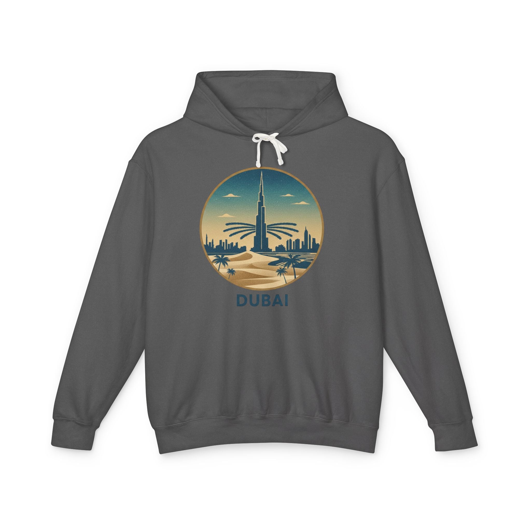 Dubai Skyline Hoodie — Vintage Desert Sunset Travel Sweatshirt