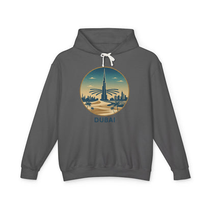 Dubai Skyline Hoodie — Vintage Desert Sunset Travel Sweatshirt