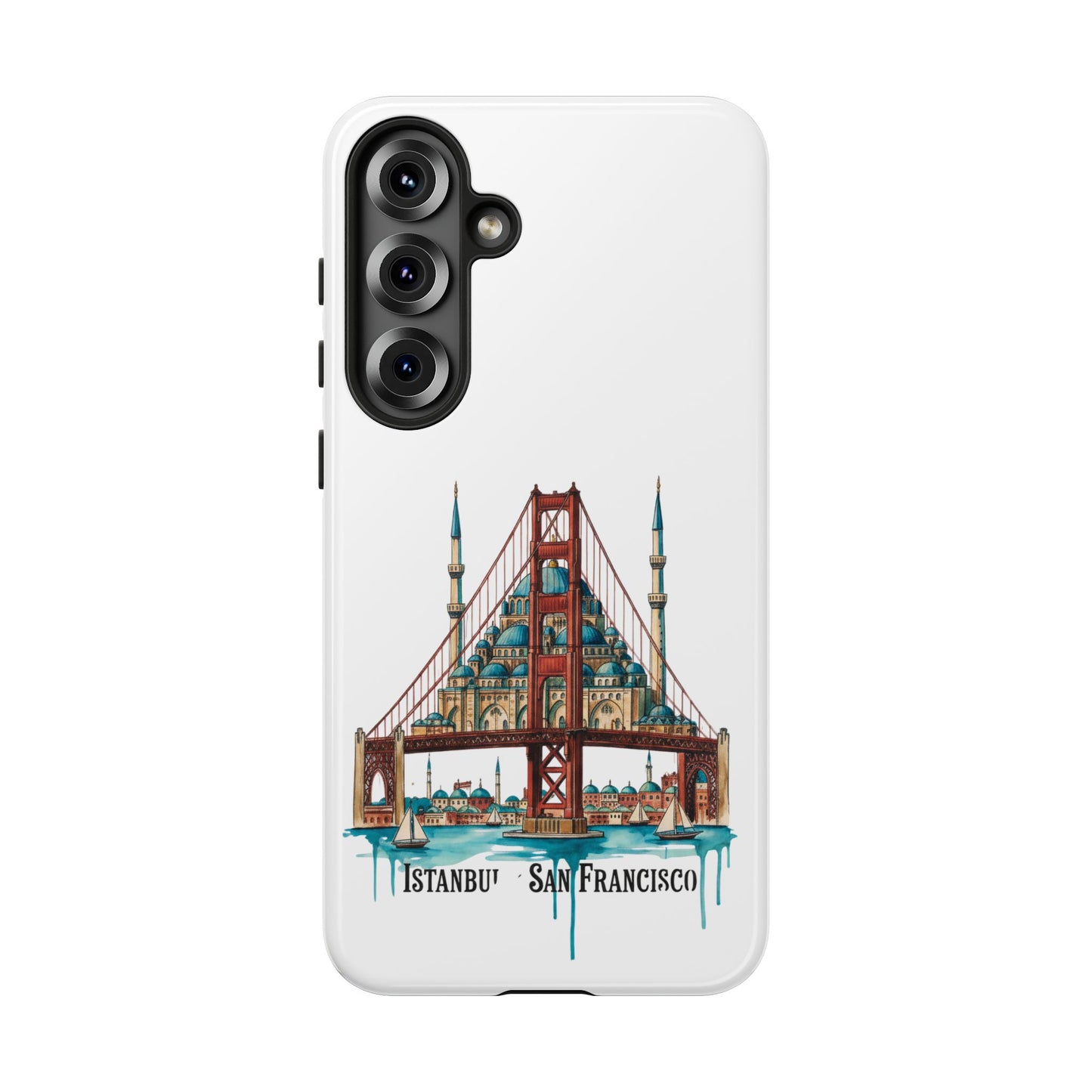 City Bridge Phone Case — Istanbul × San Francisco Illustrated Travel Design