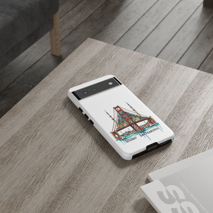 City Bridge Phone Case — Istanbul × San Francisco Illustrated Travel Design