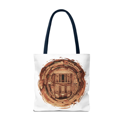Petra Circle Art Tote Bag — Ancient Rose Sandstone Illustration