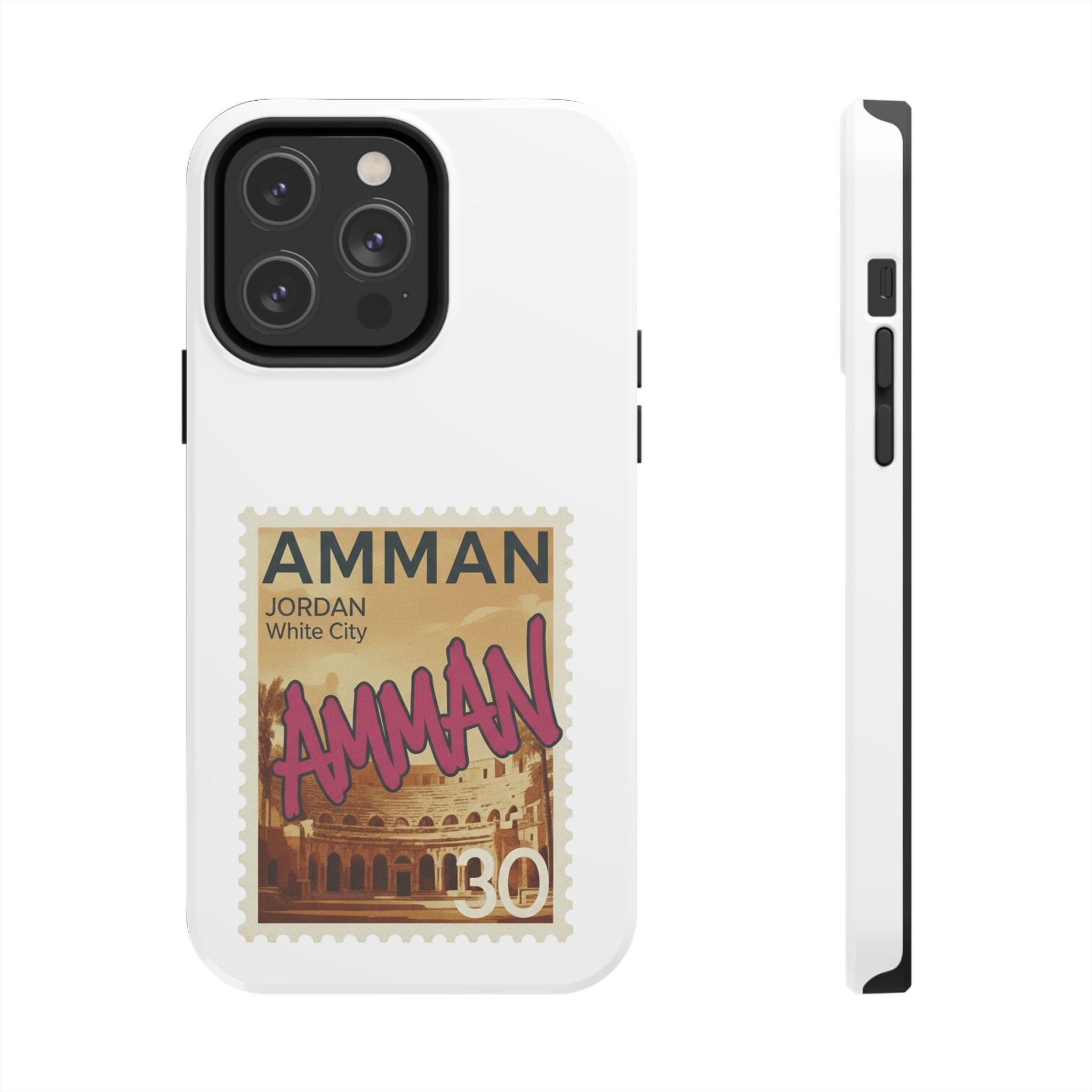 Amman Stamp Tough Phone Case — Jordan Travel Vintage Postage Design