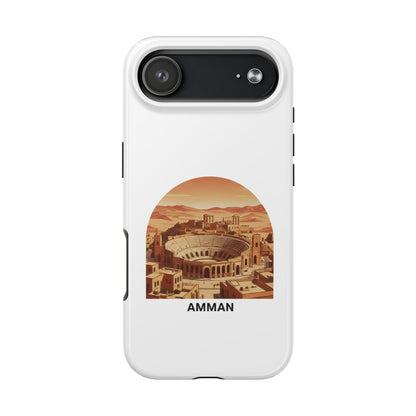 Amman Coliseum Tough Phone Case — Vintage Desert Cityscape Protective Cover