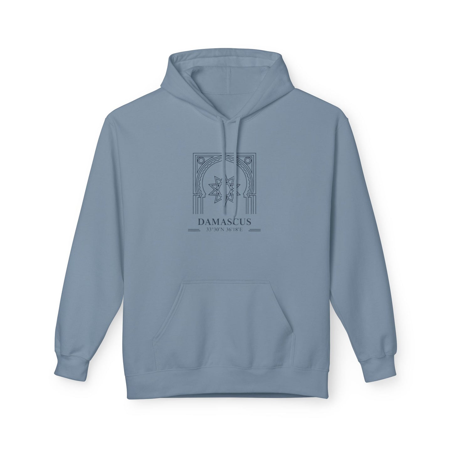 Damascus Heritage Hoodie — Minimal Middle Eastern Motif