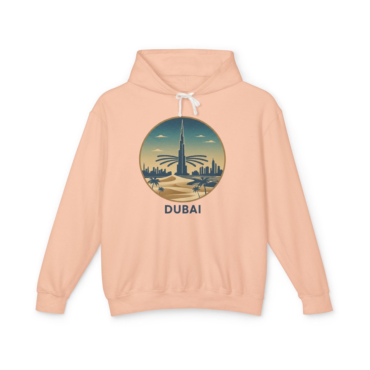 Dubai Skyline Hoodie — Vintage Desert Sunset Travel Sweatshirt