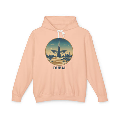 Dubai Skyline Hoodie — Vintage Desert Sunset Travel Sweatshirt