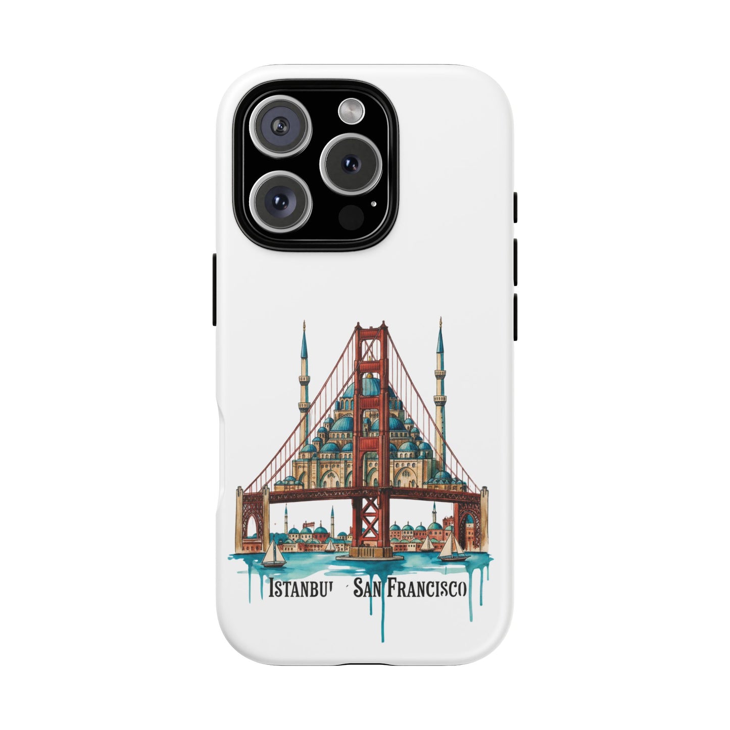 City Bridge Phone Case — Istanbul × San Francisco Illustrated Travel Design