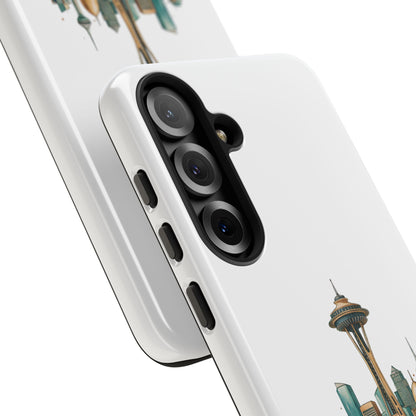 Coque de téléphone résistante Doha x Seattle Skyline — Protection pour téléphone inspirée de la ville